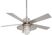 Rainman Led 54" Ceiling Fan in Brushed Nickel Wet