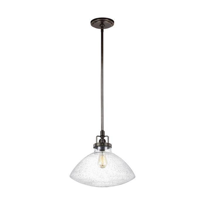 Belton One Light Pendant in Heirloom Bronze with Clear Seeded�Glass