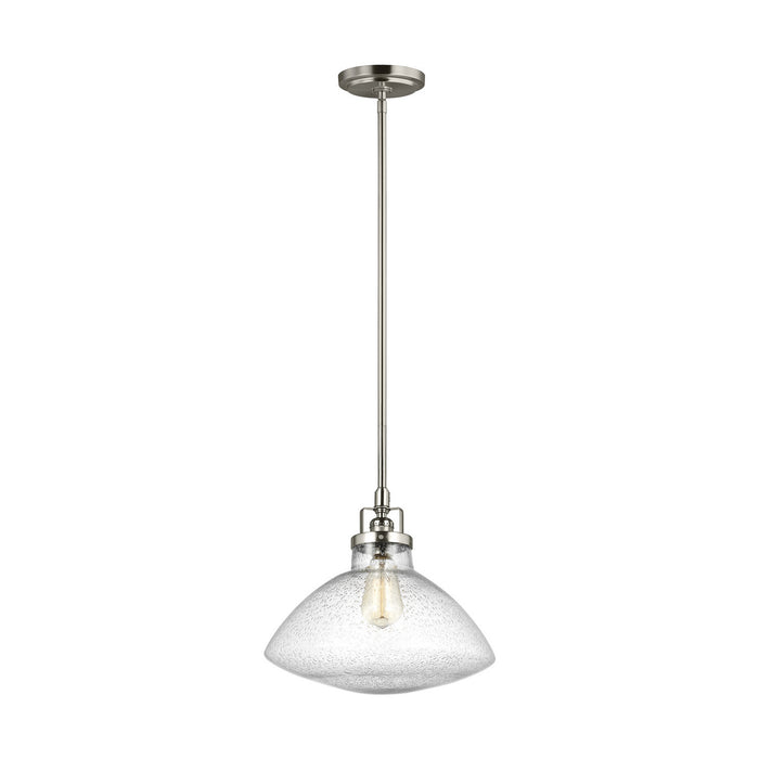 Belton One Light Pendant in Brushed Nickel with Clear Seeded�Glass