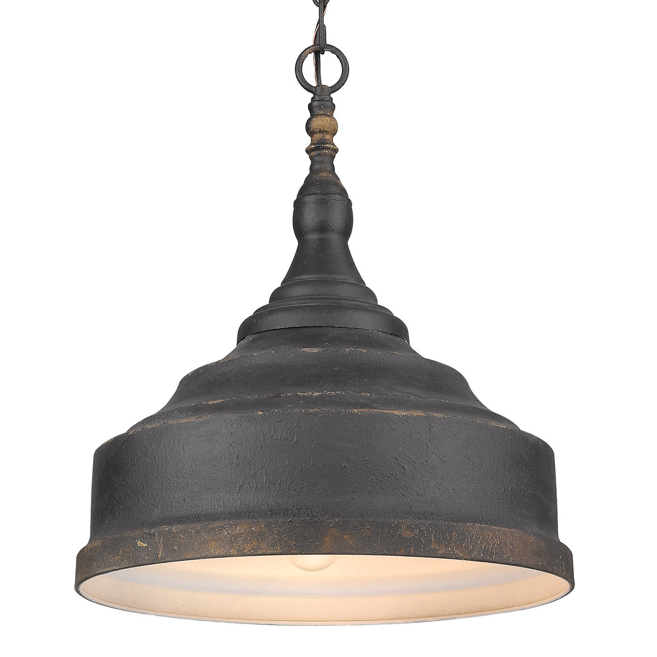 Three Light Pendant in Antique Black Iron