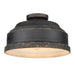Three Light Flush Mount in Antique Black Iron