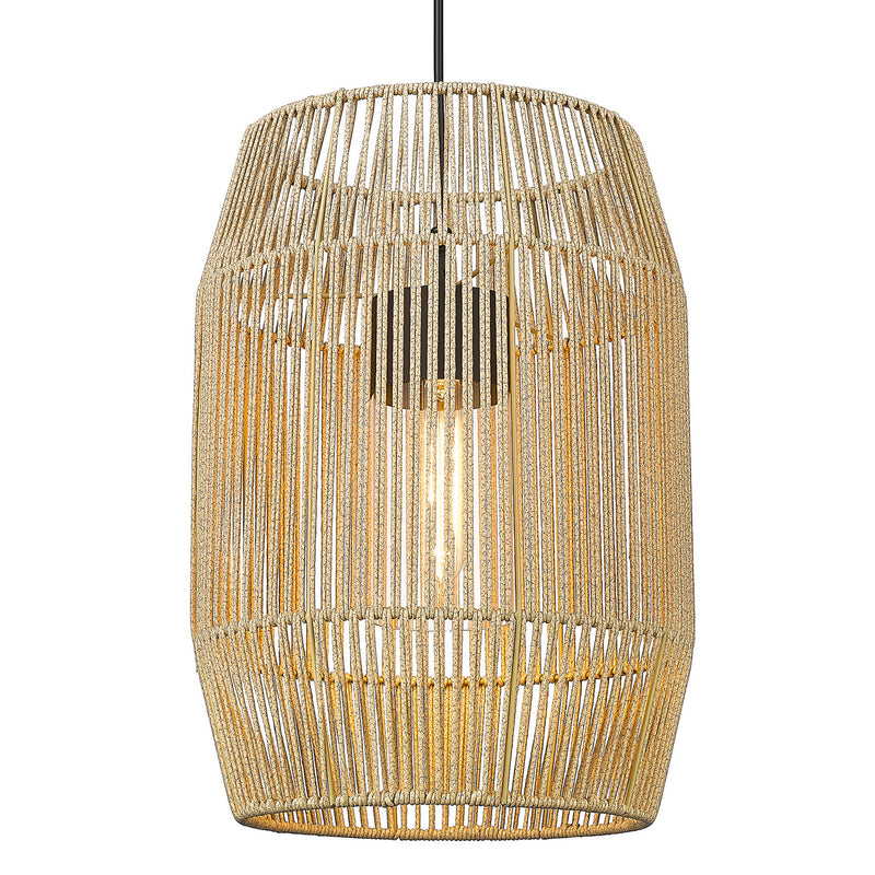 One Light Outdoor Pendant in Natural Black (UV)