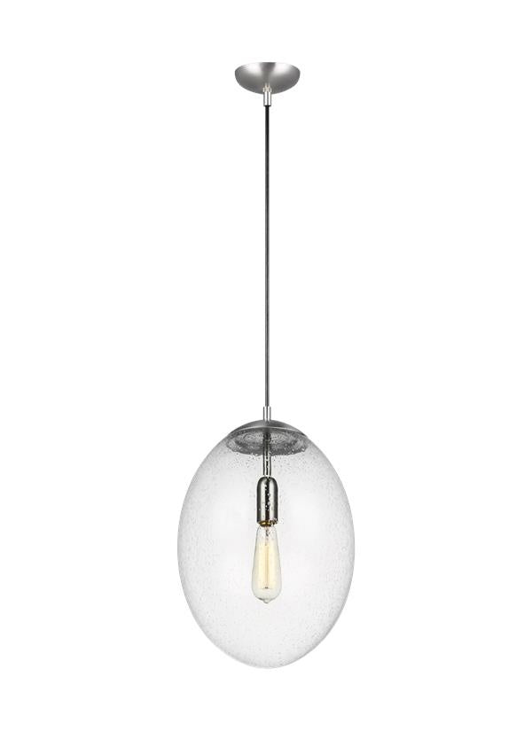 Leo - Hanging Globe One Light Pendant in Satin Aluminum