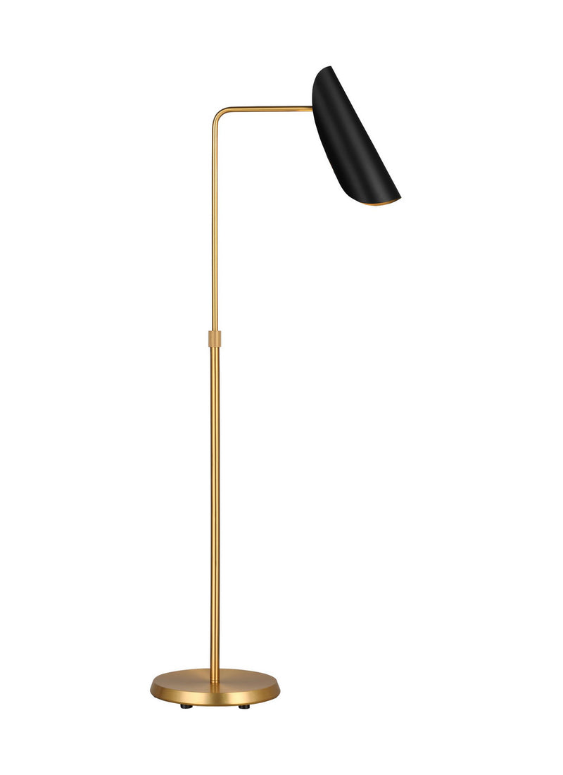 Tresa One Light Floor Lamp in Burnished Brass