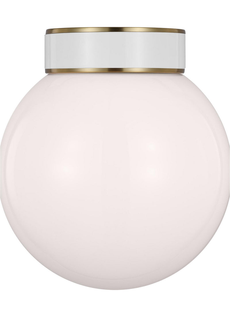 Monroe One Light Flush Mount in Burnished Brass
