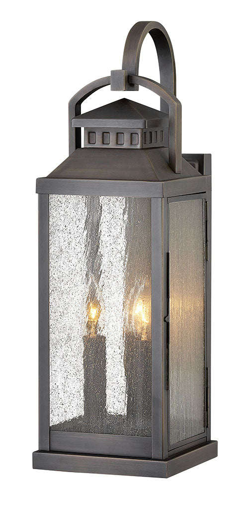 Revere Large Wall Mount Lantern in Blackened Brass