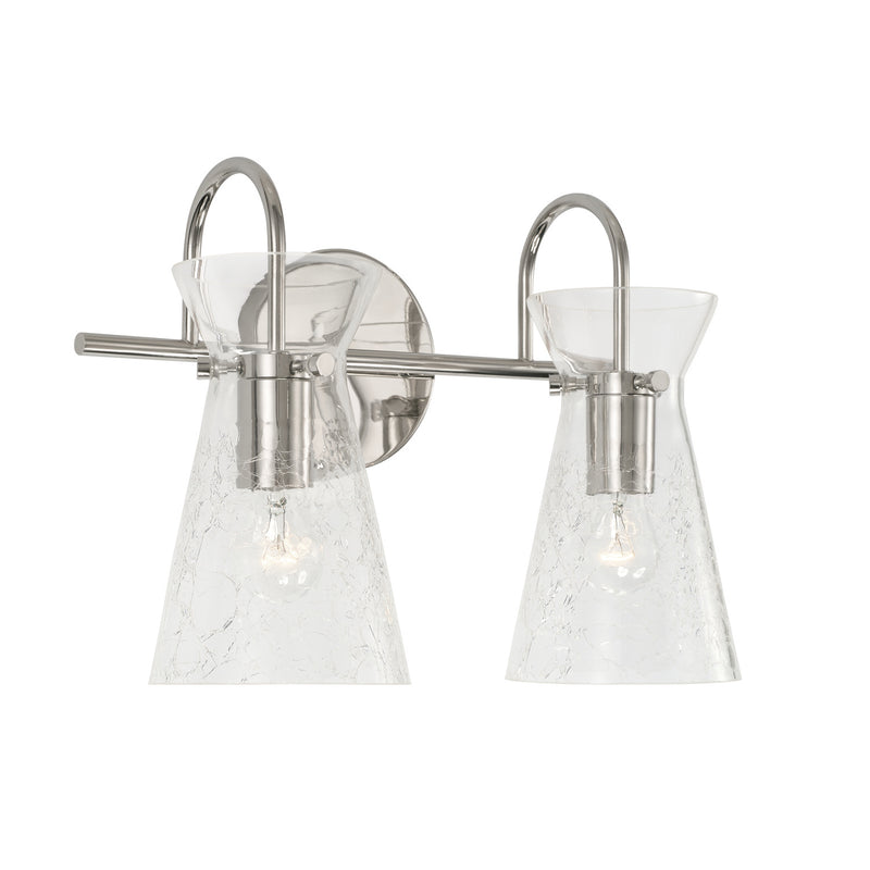 Mila Two Light Vanity in Polished Nickel