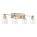 Breigh Four Light Vanity in Brushed Champagne