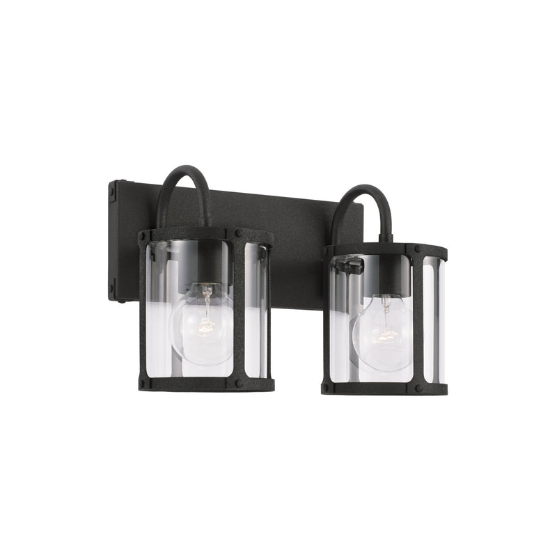 Brennen Two Light Vanity in Black Iron