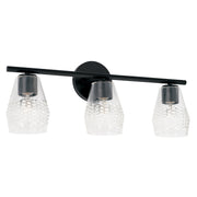 Dena Three Light Vanity in Matte Black