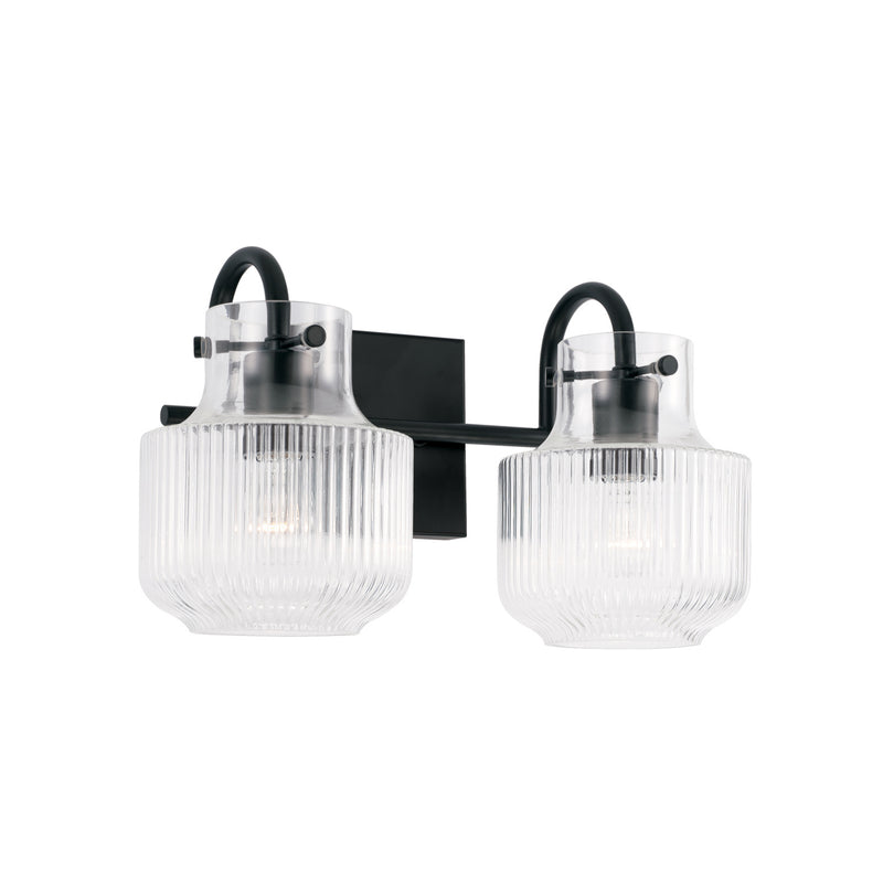 Nyla Two Light Vanity in Matte Black