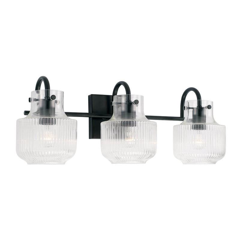 Nyla Three Light Vanity in Matte Black