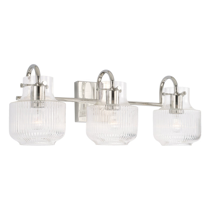 Nyla Three Light Vanity in Polished Nickel