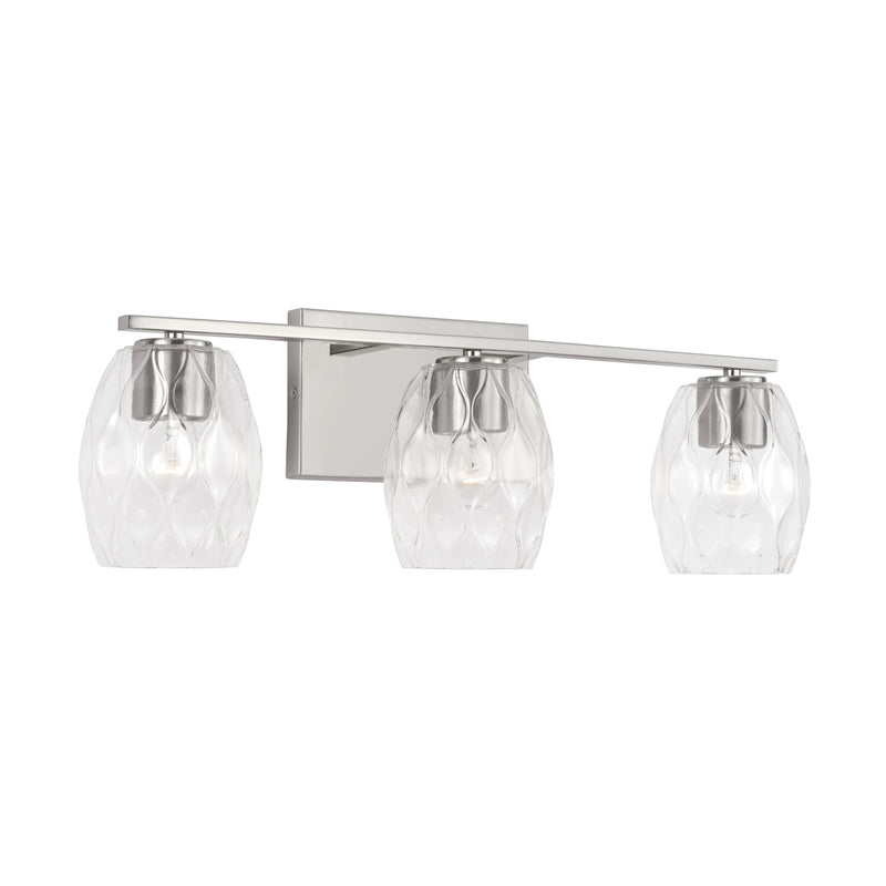 Lucas Three Light Vanity in Brushed Nickel