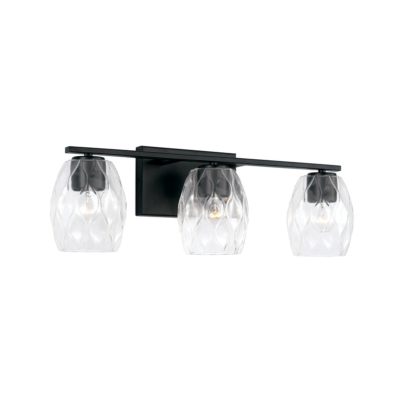 Lucas Three Light Vanity in Matte Black