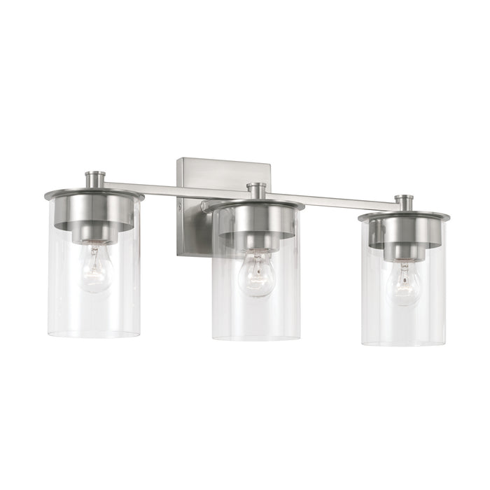 Mason Three Light Vanity in Brushed Nickel