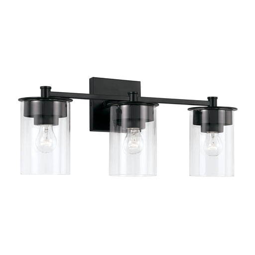 Mason Three Light Vanity in Matte Black