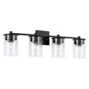 Mason Four Light Vanity in Matte Black