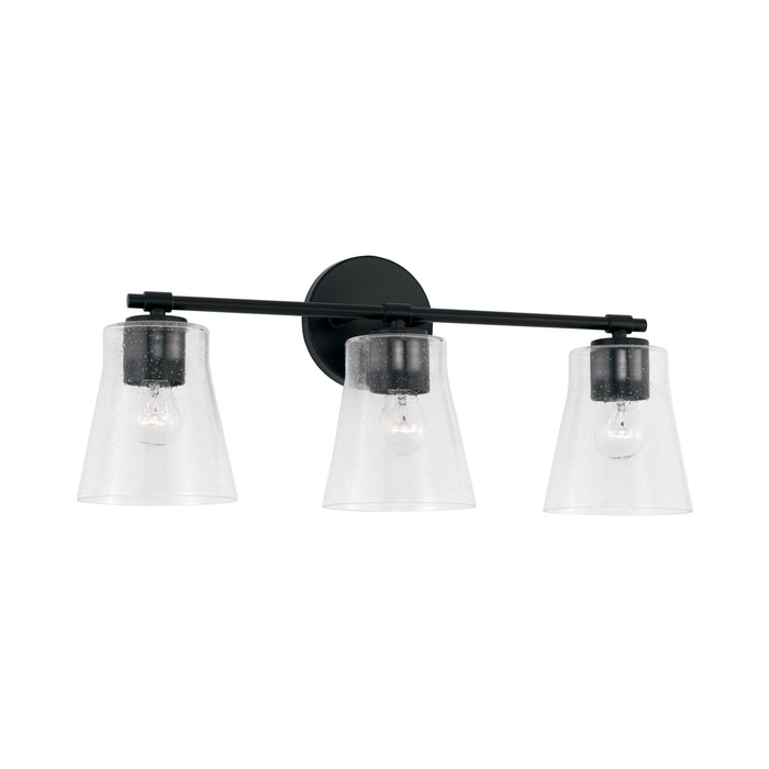 Baker Three Light Vanity in Matte Black