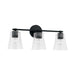 Baker Three Light Vanity in Matte Black