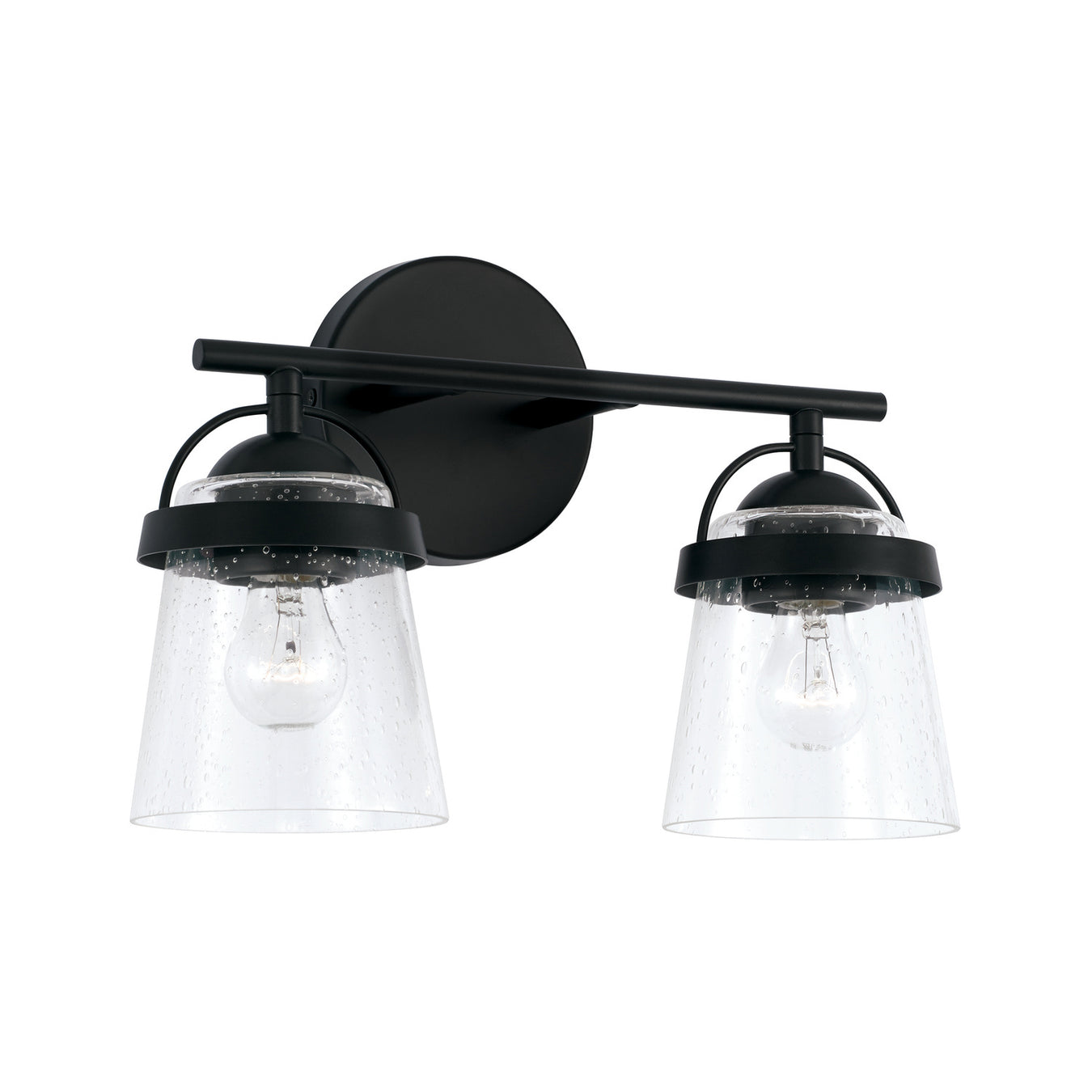 Madison Two Light Vanity in Matte Black