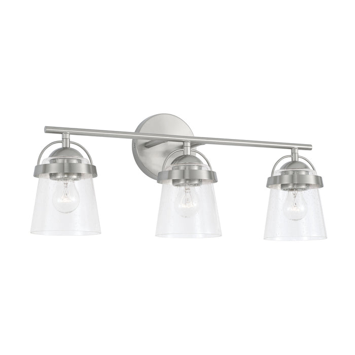 Madison Three Light Vanity in Brushed Nickel