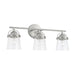 Madison Three Light Vanity in Brushed Nickel