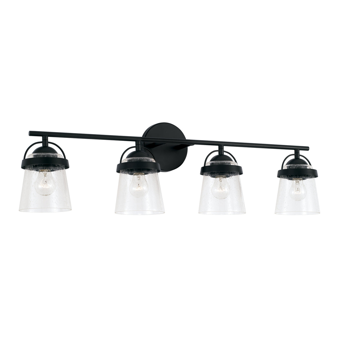 Madison Four Light Vanity in Matte Black