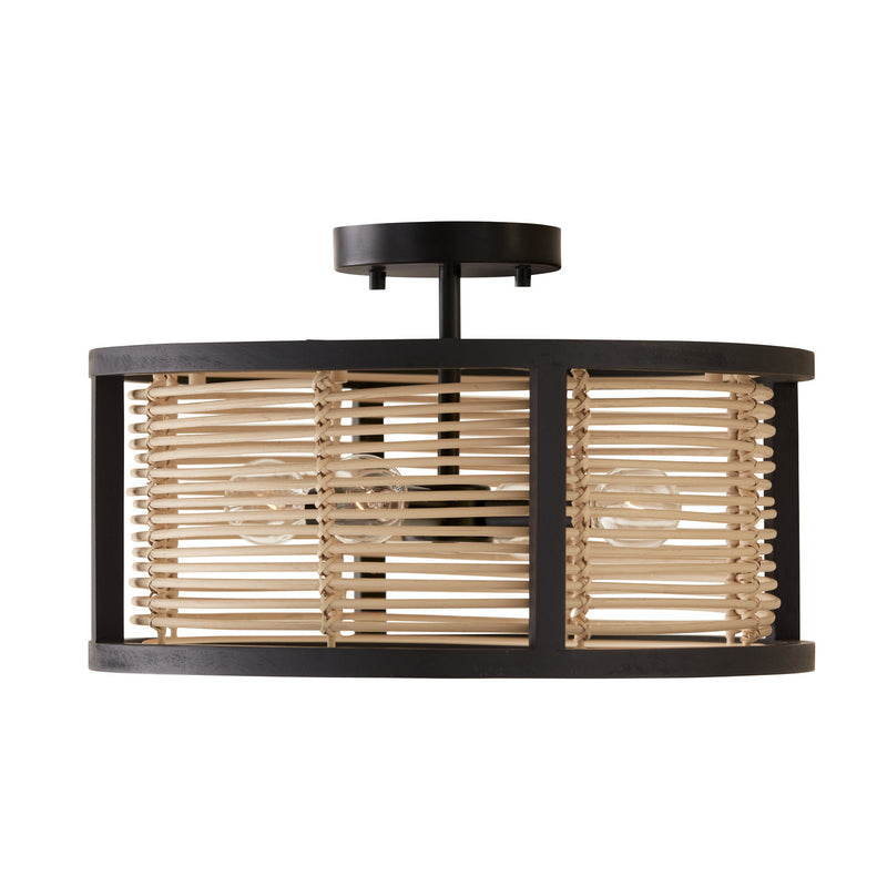 Rico Four Light Semi-Flush Mount in Flat Black
