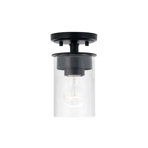 Mason One Light Semi-Flush Mount in Matte Black