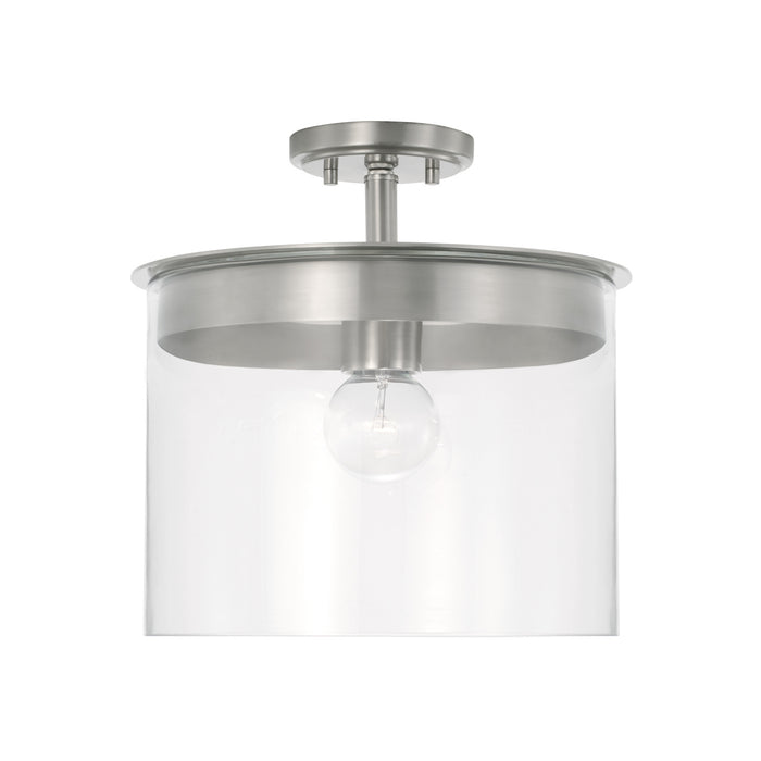 Mason One Light Semi-Flush Mount in Brushed Nickel