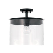 Mason One Light Semi-Flush Mount in Matte Black