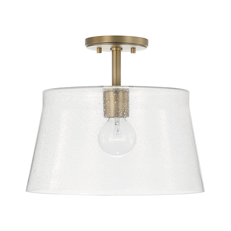 Baker One Light Pendant in Aged Brass