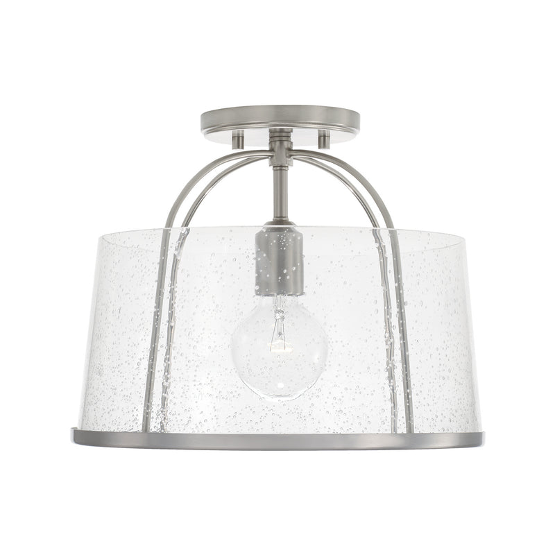 Madison One Light Semi-Flush Mount in Brushed Nickel