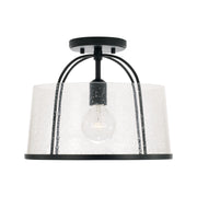 Madison One Light Flush Mount in Matte Black
