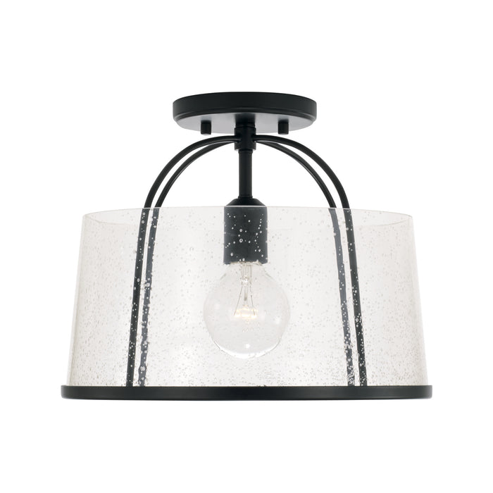 Madison One Light Flush Mount in Matte Black