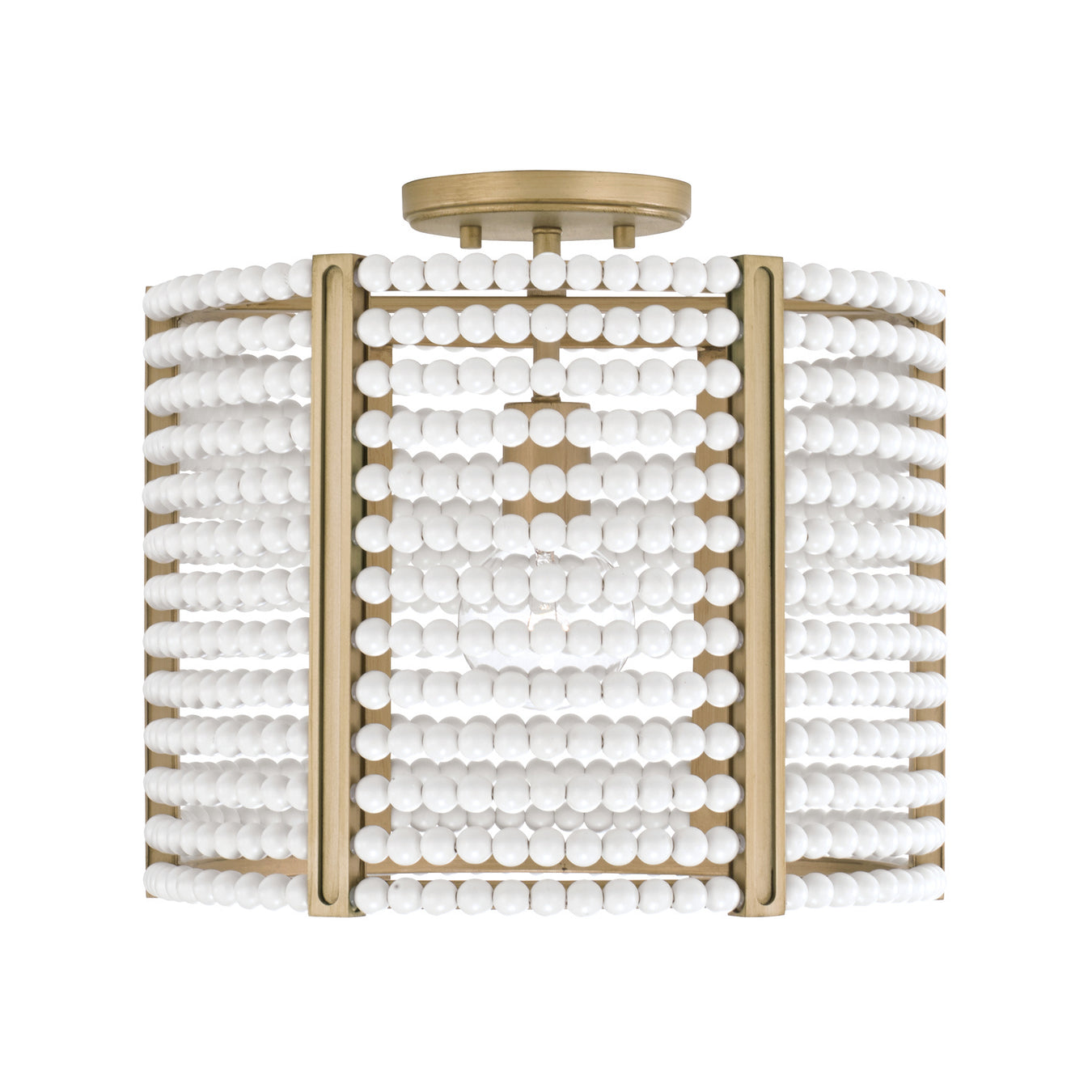 Brynn One Light Semi-Flush Mount in Aged Brass Painted