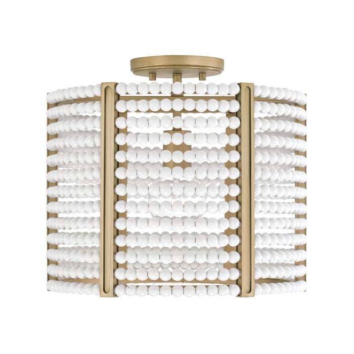 Brynn One Light Semi-Flush Mount in Aged Brass Painted