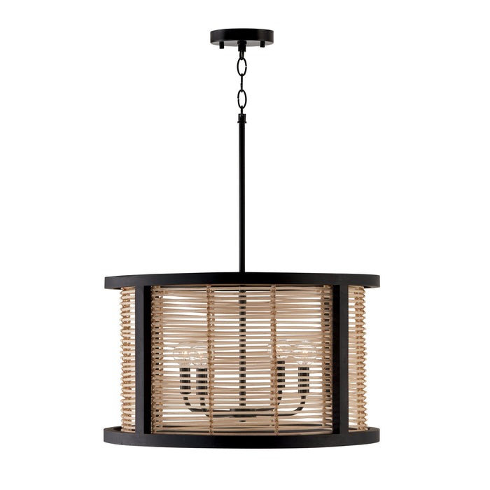Rico Four Light Pendant in Flat Black