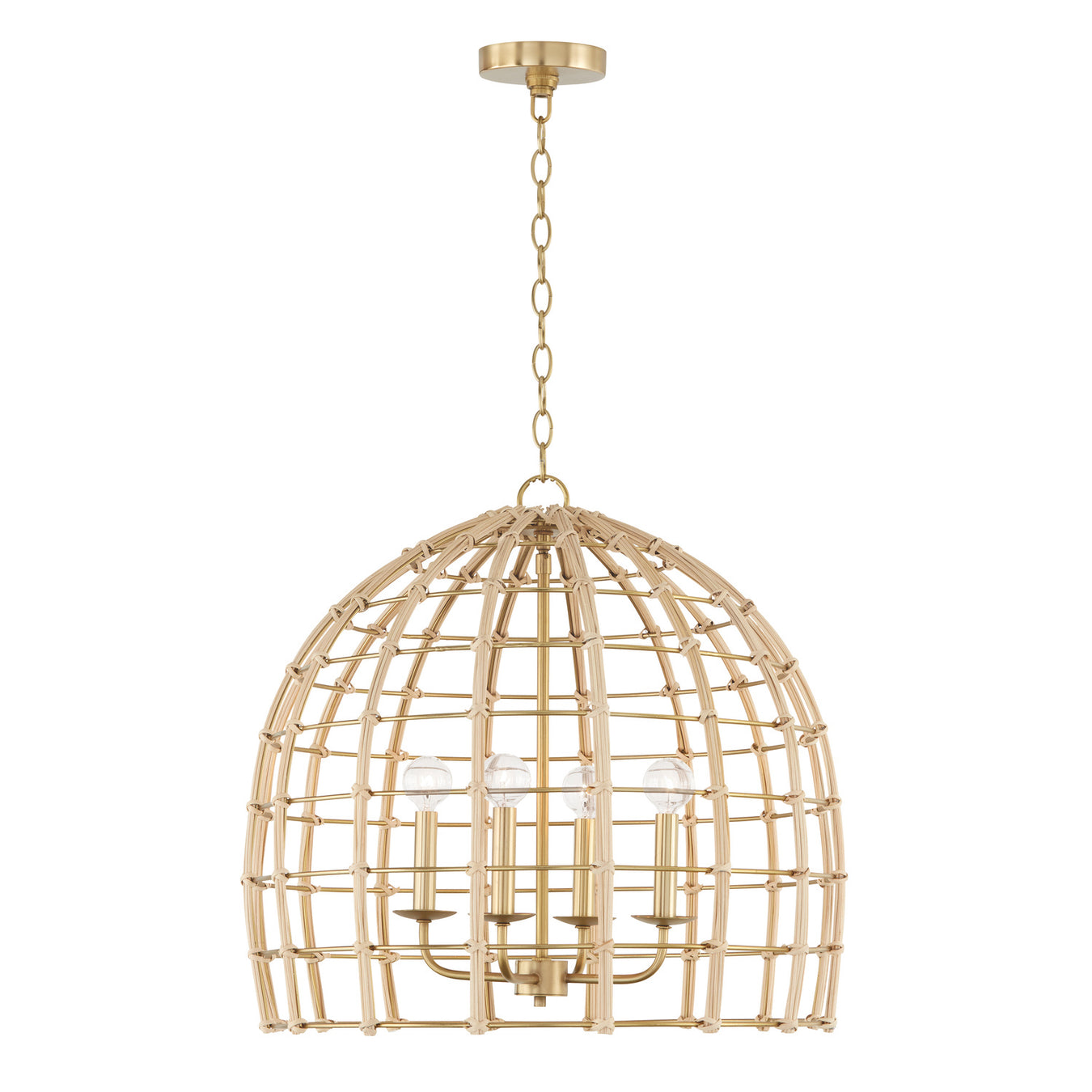 Wren Four Light Pendant in Matte Brass