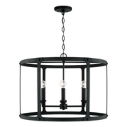 Brennen Four Light Pendant in Black Iron