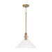 Greer One Light Pendant in Aged Brass