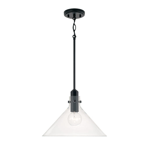 Greer One Light Pendant in Matte Black