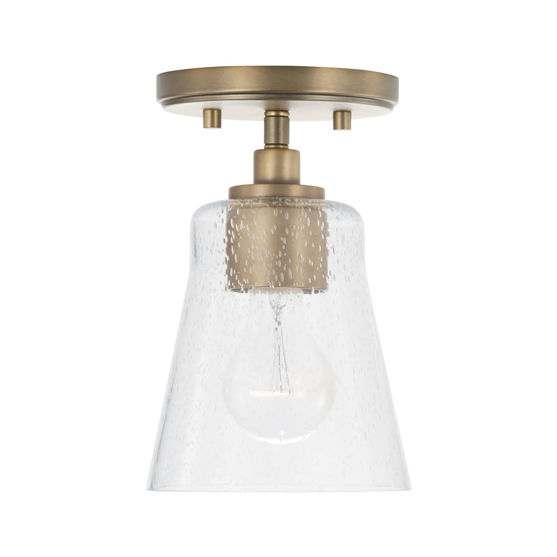 Baker One Light Pendant in Aged Brass