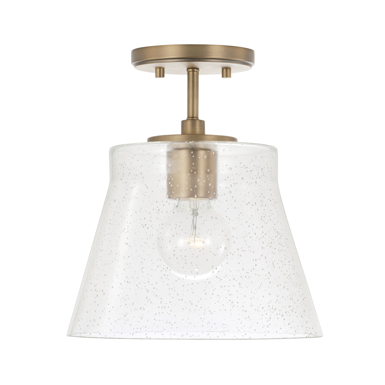 Baker One Light Pendant in Aged Brass