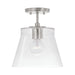 Baker One Light Pendant in Brushed Nickel
