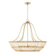 Wren Six Light Chandelier in Matte Brass