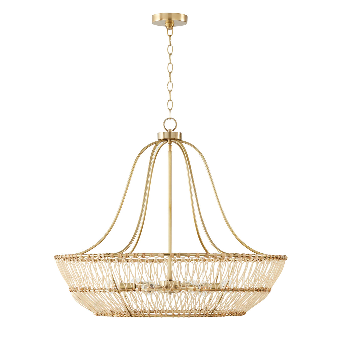 Wren Six Light Chandelier in Matte Brass