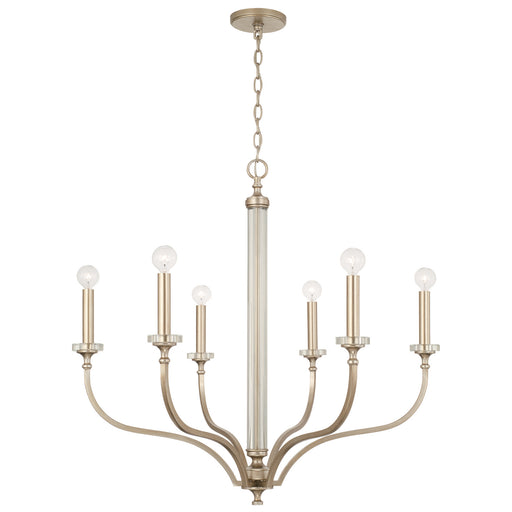 Breigh Six Light Chandelier in Brushed Champagne