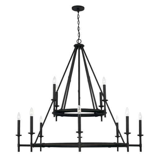 Ogden 12 Light Chandelier in Brushed Black Iron